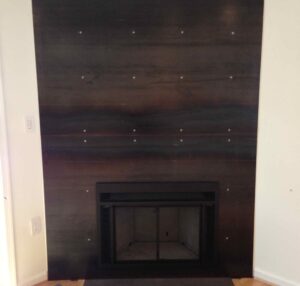 Blackened steel fireplace with a stylish surround Blackened steel fireplace with a stylish surround in Washington, DC