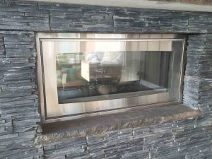 Marshall Indoor & Outdoor fireplace Marshall Thames indoor-outdoor fireplace installation in Washington, DC.