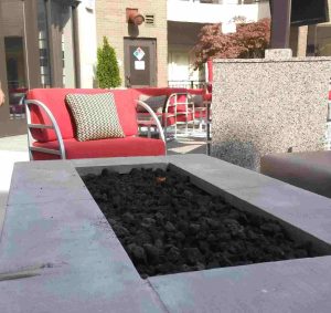 Outdoor firepit with flame by Bell Partners Outdoor firepit with flame by Bell Partners in Washington, DC